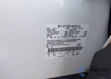 2013 Ford Explorer Xlt из США, поврежденный, VIN 1FM5K7D8XDGA25831